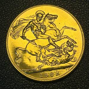 金貨　古銭　1888年　 イギリス　ヴィクトリア女王　竜殺し　クラウン　コイン　硬貨