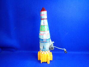 * старый жестяная пластина игрушка [ Ёнэдзава игрушка ] подлинная вещь * с электроприводом жестяная пластина игрушка **NASA UNITED STATES* Rocket * прекрасный товар i-61