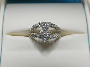 *BOUCHERON Boucheron se Lupin bo M 750 K18WG diamond 6 камень белое золото кольцо примерно 9.8g #53(13 номер соответствует ) хорошая вещь *