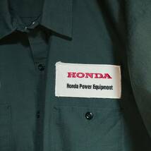 RED KAP 半袖ワークシャツ size 2XL オーバーサイズ ダークグリーン ゆうパケットポスト可 胸 ワッペン HONDA 古着 洗濯 プレス済 f73_画像3