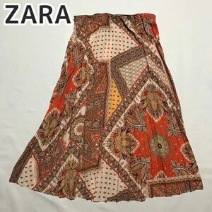 ZARA ザラ スカーフ柄 プリーツスカート ロングスカート y2k