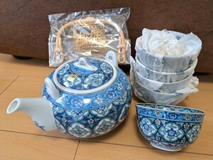 新品　美濃焼　庫山窯　急須　湯呑　茶器セット　昭和レトロ　アンティーク