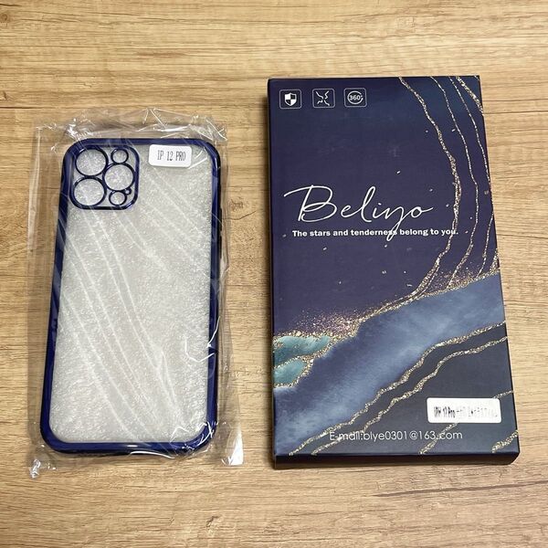 新品未使用 iPhone12 Proブルーケース ガラスフィルム付属 ブルーメッキ 送料無料 バンパーケース