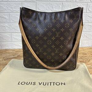 LOUIS VUITTON ルイ ヴィトン M51145 ルーピング GM モノグラム トートバッグ ハンドバッグ ブラウン 保存袋付き フランス製