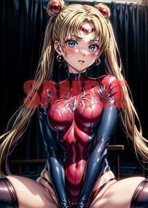 E234 　美少女戦士セーラームーン 月野うさぎ A4サイズ アニメ 同人 イラストアートポスター セーラームーン　スパイダーマン