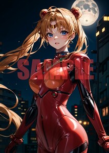 E289 美少女戦士セーラームーン 月野うさぎ A4サイズ アニメ 同人 イラストアートポスター セーラームーン　アスカ・ラングレー