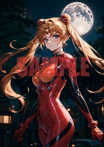 E241 美少女戦士セーラームーン 月野うさぎ A4サイズ アニメ 同人 イラストアートポスター セーラームーン　アスカ・ラングレー