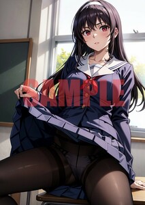 E364 冴えカノ 冴えない彼女の育てかた 霞ヶ丘詩羽 茅野愛衣 同人 A4 イラスト アート ポスター