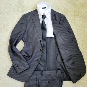  super-beauty goods Beams Heart BEAMS HEART suit setup tailored jacket summer wool the smallest stretch stripe gray 48 LL rank 