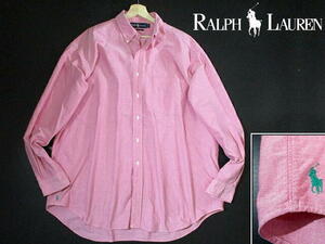 希少■ 即決！ ポロラルフローレン BIG FIT XLサイズ 裾ポニー ビッグオックスフォード ボタンダウン シャツ polo Ralph Lauren BIG OXford