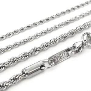  allergy correspondence made of stainless steel French rope chain necklace width 2mm 50cm silver 