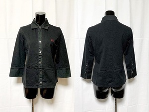 訳アリ ◆ バーバリー ◆ レディース コットン シャツ 七分袖 ブラック 2