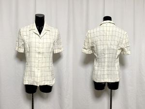 USED # Burberry # lady's jacket check pattern flax . short sleeves white 40