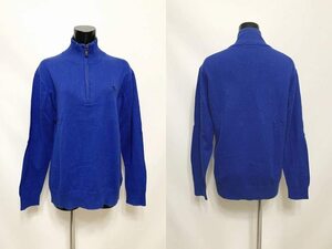 USED * Burberry * мужской тянуть надкрылок long to Zip свитер с длинным рукавом голубой 3