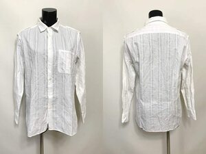 USED * Armani * женский хлопок рубашка длинный рукав полоса белый M