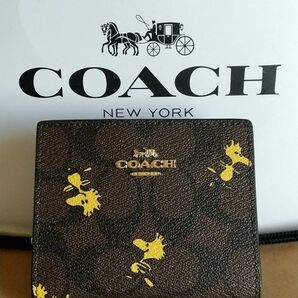 【ラスト１点！】COACH　 二つ折り財布　ウッドストック