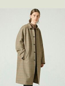 LIDNM リドム BRITISH CHECK BALMACAAN COAT ステンカラー ロングコート ステンカラーコート