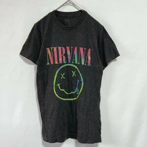 ニルヴァーナ（Nirvana）　半袖Tシャツ ビッグロゴプリント　バンドTシャツ　レディース　サイズS