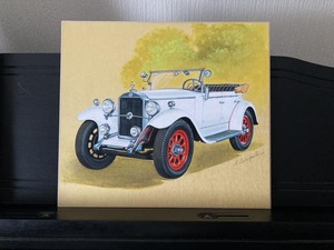 Art hand Auction [Rare] Illustration dessinée à la main de Sekiguchi Ichiro sur papier coloré Mercedes-Benz 1926 Daimler Car Science Art (31), Ouvrages d'art, Peinture, autres
