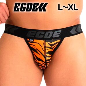 【瞬殺完売!超光沢仕様!人気のトラ柄!】EGDE TIGER ケツワレ ジョックストラップ jockstrap L~XLサイズ