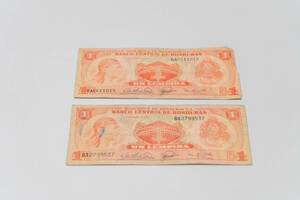 外国紙幣 ホンジュラス 1レンピラ 2枚