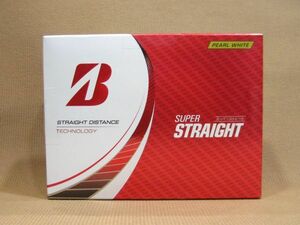 M1-851●即決 送料無料 未使用品 箱難あり BRIDGESTONE SUPER STRAIGHT スーパーストレート 2023モデル パールホワイト ゴルフボール