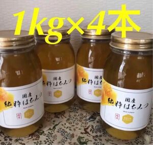 国産純粋はちみつ　1kg ×４本