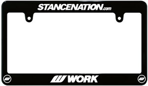 【新品・即決】ブラック ナンバーフレーム STANCENATION WORK 汎用 USDM Hellaflush ヘラフラ