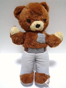 60*s Vintage smoky Bear soft toy USA made forest . fire mascot character bear bear ..IDEAL company height 32cm