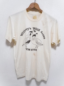 80’ｓ ビンテージ Willsey's Wild Acres 半袖 Tシャツ 鳥 L クリーム色 USA製 50％コットン 50％ポリエステル スクリーンスターズ製
