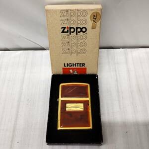 #7756A【現状品】★Zippo/ジッポ ゴールデントータス/べっ甲？ 火花確認済★