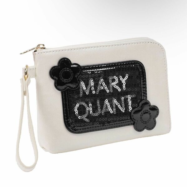 MARY QUANT 【スパンコールロゴ ハンドポーチ】