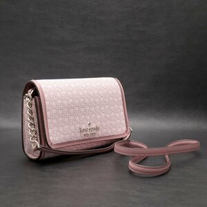 ★ 【中古】 ケイトスペード WLRU6296 【kate spade】 スモール フラップ クロスボディー ライトピンク マルチ ショルダーバッグ クラッチ