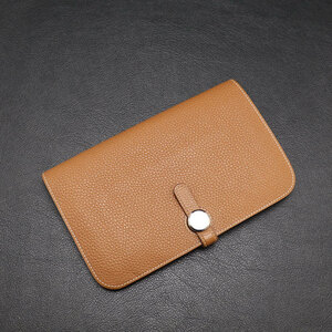 ★ 【中古】エルメス ドゴンＧＭ 【HERMES】 X刻印 ゴールド トリヨンクレマンス 2つ折り財布 レディース シルバー金具 WALLET