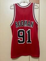 NBA RODMAN デニス・ロッドマン91　 BULLS シカゴブルズ ユニフォーム　チャンピオン　サイズ40_画像2