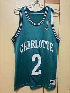 NBA CHARLOTTE L.JOHNSON シャーロット・ホーネッツ ラリー・ジョンソン　２　ユニフォーム　チャンピオン　サイズ40
