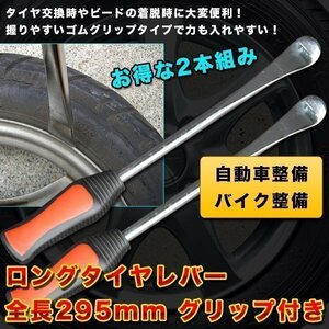 ★激安！樹脂ラバーグリップ すべりにくいタイヤレバーx2 /295mm