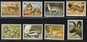 （ルワンダ）1981年肉食動物8種完、スコット評価14.75ドル（海外より発送、説明欄参照）