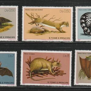 （聖トーマス島）1981年哺乳類6種完、スコット評価11.7ドル（海外より発送、説明欄参照）の画像1
