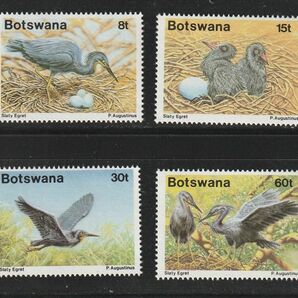 （ボツワナ）1989年鳥4種完、スコット評価7.1ドル（海外より発送、説明欄の画像1