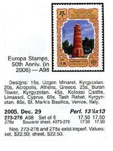 （キリギスタン）2005年ヨーロッパ6種完無目打ち、スコット評価22.5ドル（海外より発送、説明欄参照）_画像2