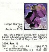 （ボスニア・ヘルツェゴビナ）2006年ヨーロッパ切手50周年小型シート、スコット評価15ドル（海外より発送、説明欄参照）_画像2