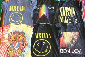 TS-PICK16 частота футболка принт niruva-na pink floyd bon jovi Y1~US б/у одежда . комплект торговец продажа комплектом 