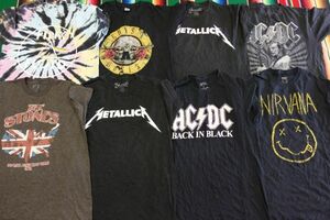 TS-BND12 band T-shirt print ACDCniruva-na Metallica Y1~US old clothes . large amount set trader set sale 