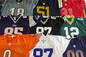 TS-UNI16 форма джерси NFL Major спорт Logo number кольцо Y1~US б/у одежда . много комплект торговец продажа комплектом 