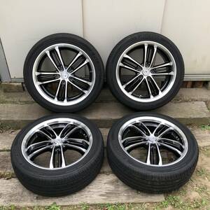 225/45Ｒ18　114.3-5Ｈ　+48　タイヤ・ホイール4本セット　中古