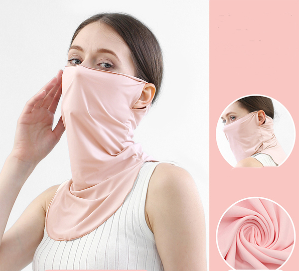 新品　ピンク　フェイスカバー 夏用 接触冷感 耳かけタイプ・柔らかい 呼吸しやすい