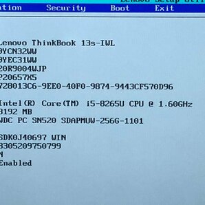 【ハード王】1円～/ノート/Lenovo ThinkBook 13s-IWL 20R9004WJP/Corei5-8265U/8GB/SSD256GB/7141-G22の画像3