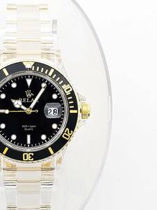 [1 иен UP]RELAX relax .. Logo SUB15 наручные часы дайвер комбинированный чёрный циферблат 24H вращение оправа Setagaya основа Tokoro George Submarine - новый товар 