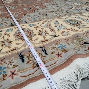 ペルシャ絨毯 100%手織り本物保証 未使用品 ケルマン産 工房サイン有り綺麗な状態 サイズ:355cm×240cmの画像7